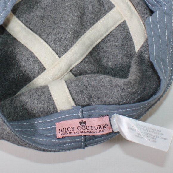 JUICY COUTURE Grey Gray Wool Blend Cap hat - Picture 5 of 8